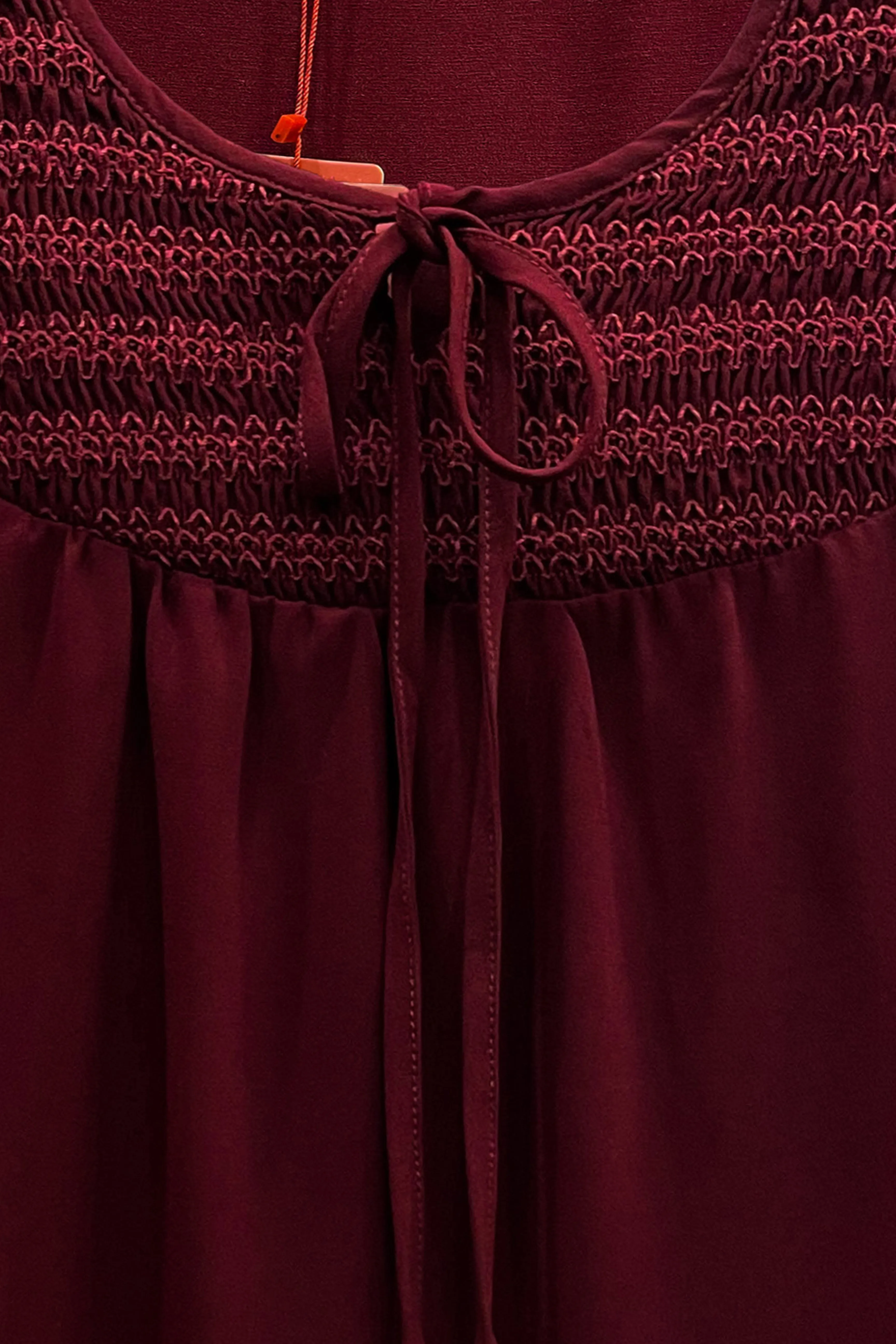 Ribbon Knot Blouse - Maroon