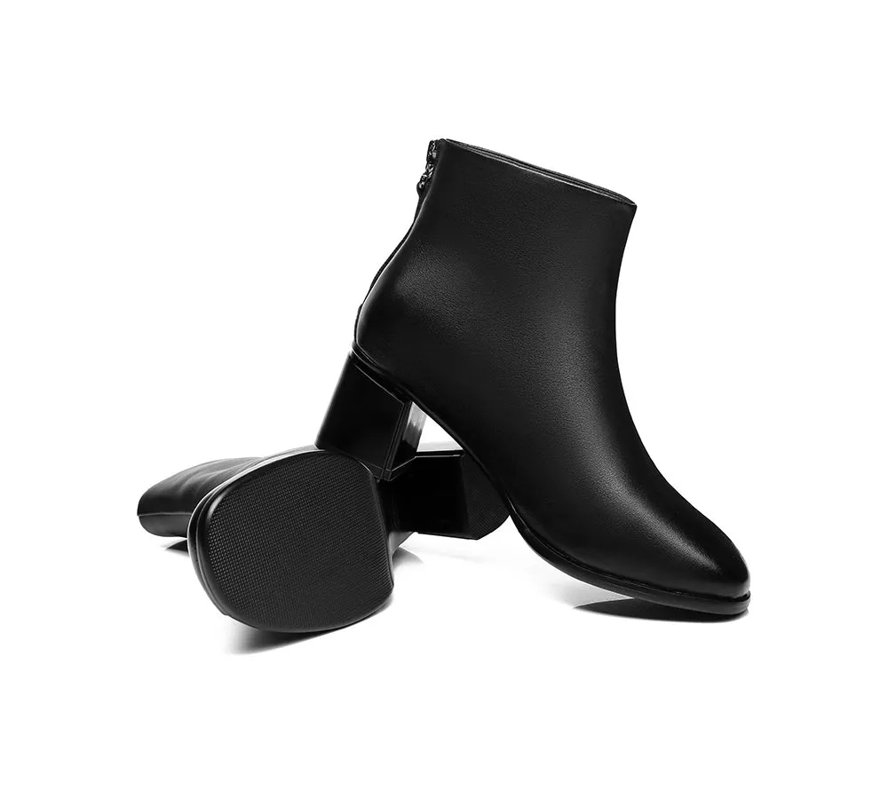 Romina Women Black Leather Ankle Boots