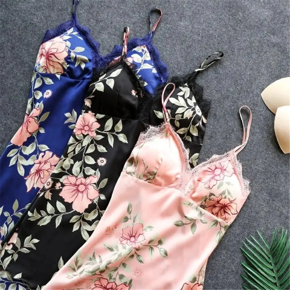 Satin Silk Floral Sleepwear Set