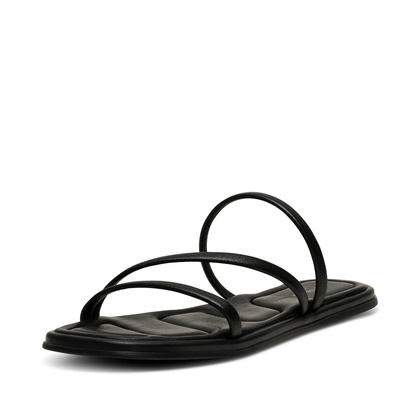 Selena sandal med rem i læder - BLACK