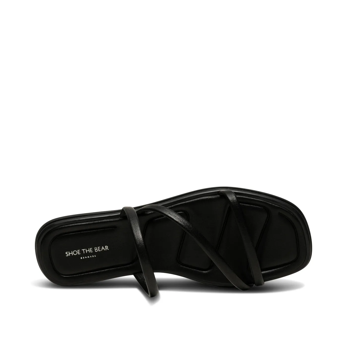 Selena sandal med rem i læder - BLACK