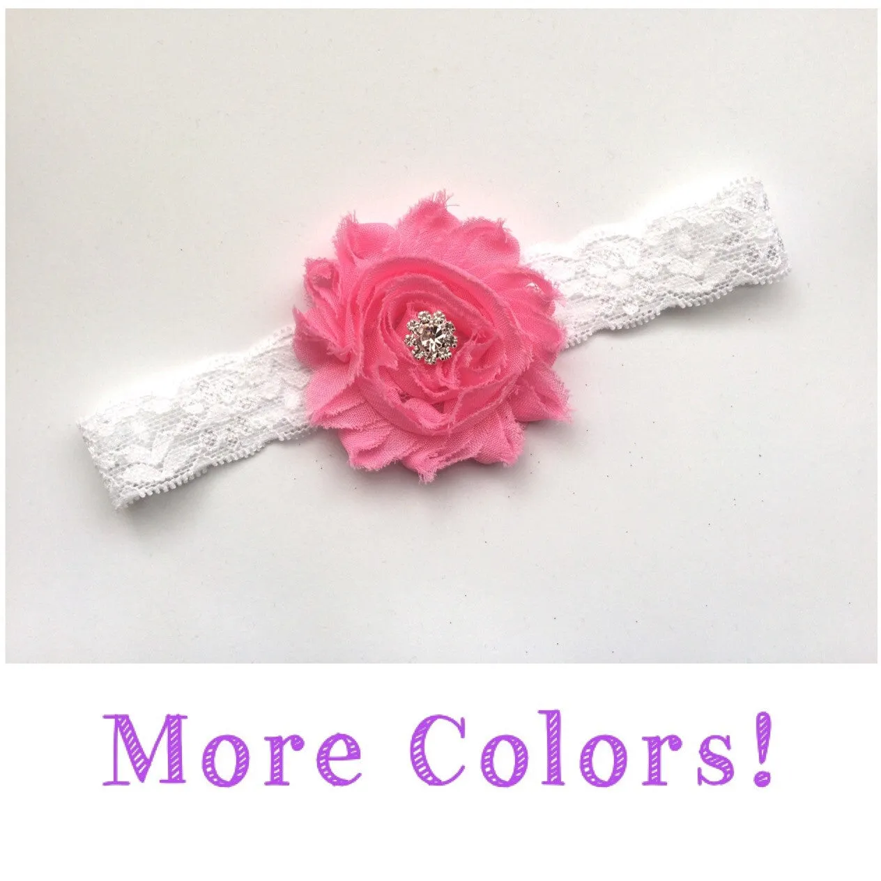 Shabby flower Headband-pick your color!