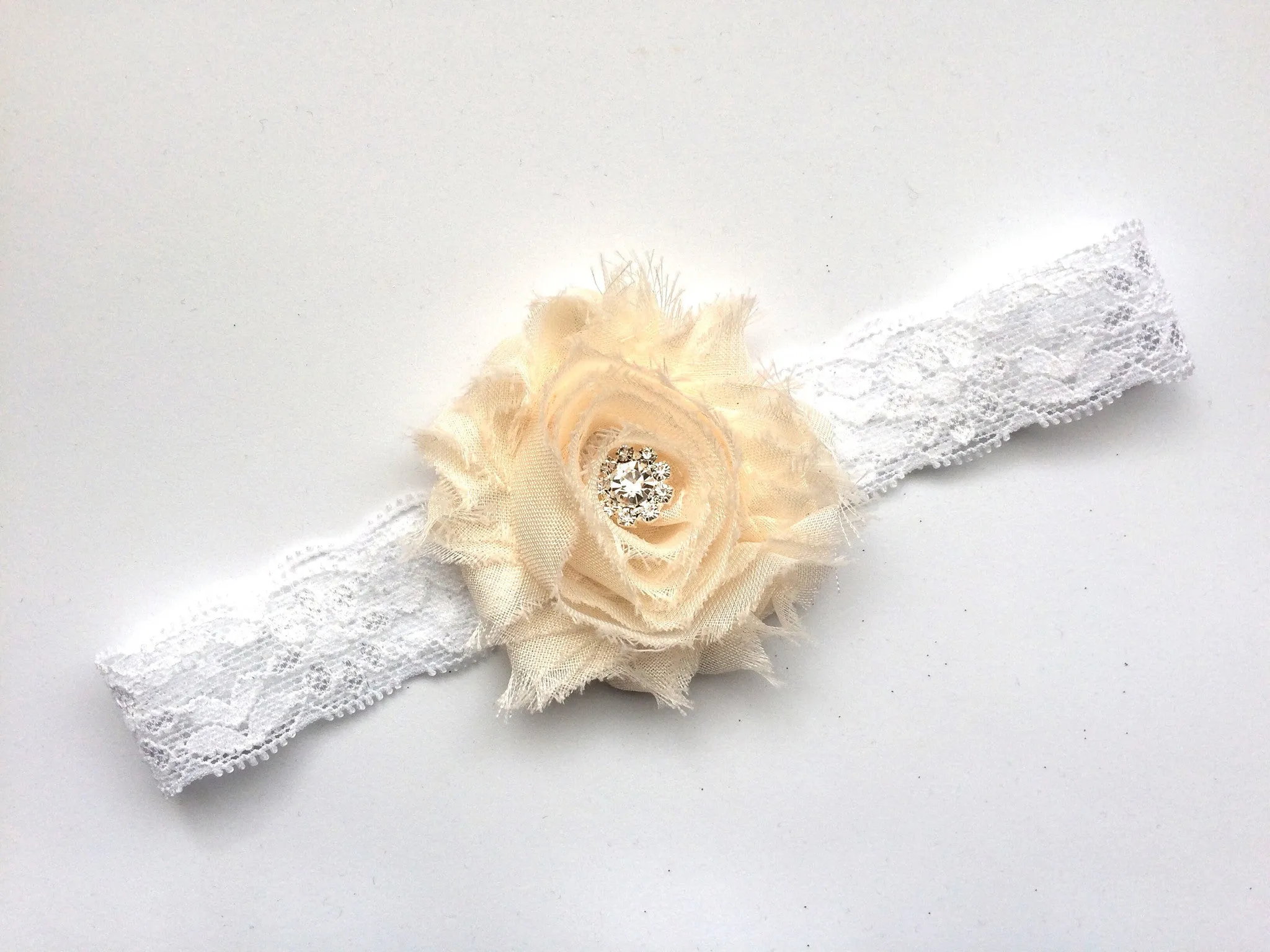 Shabby flower Headband-pick your color!