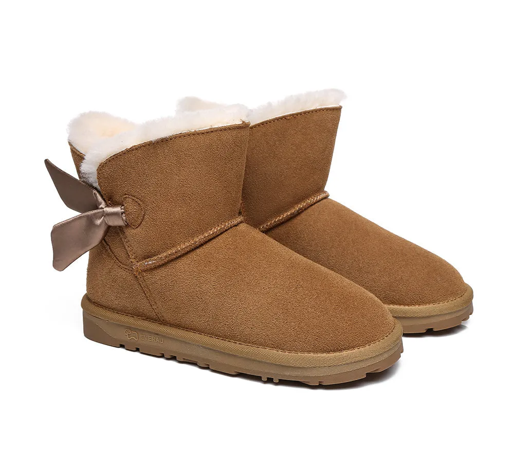 Sheepskin Single Bow Boots Women Ember