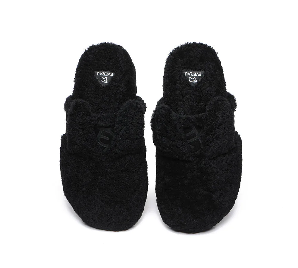 Sheepskin Wool Slippers Women Fluffy Bunny