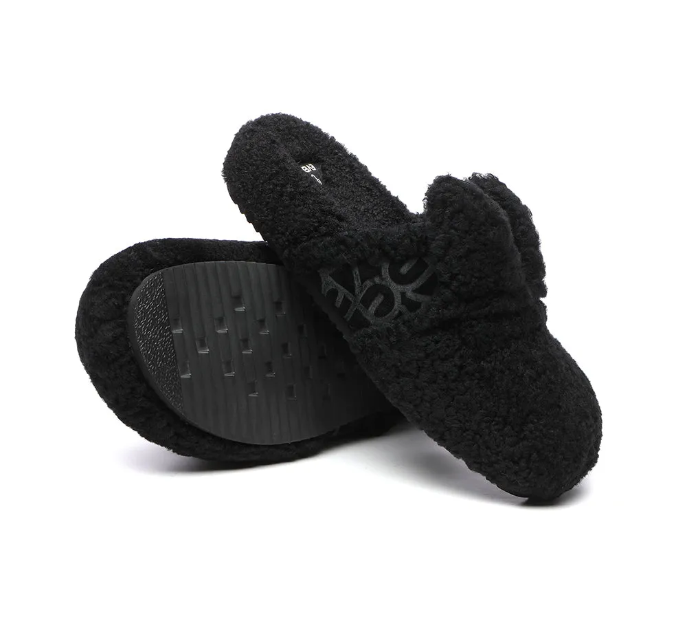 Sheepskin Wool Slippers Women Fluffy Bunny