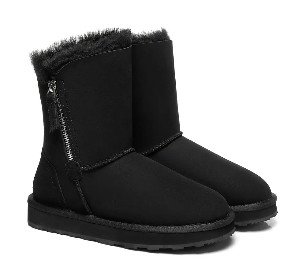 Sheepskin Zipper Short Women Boots Zipporah