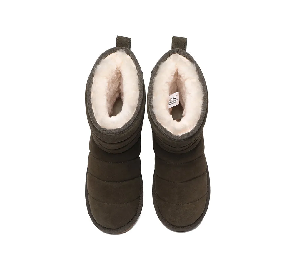 Short Sheepskin Boots Women Puffer