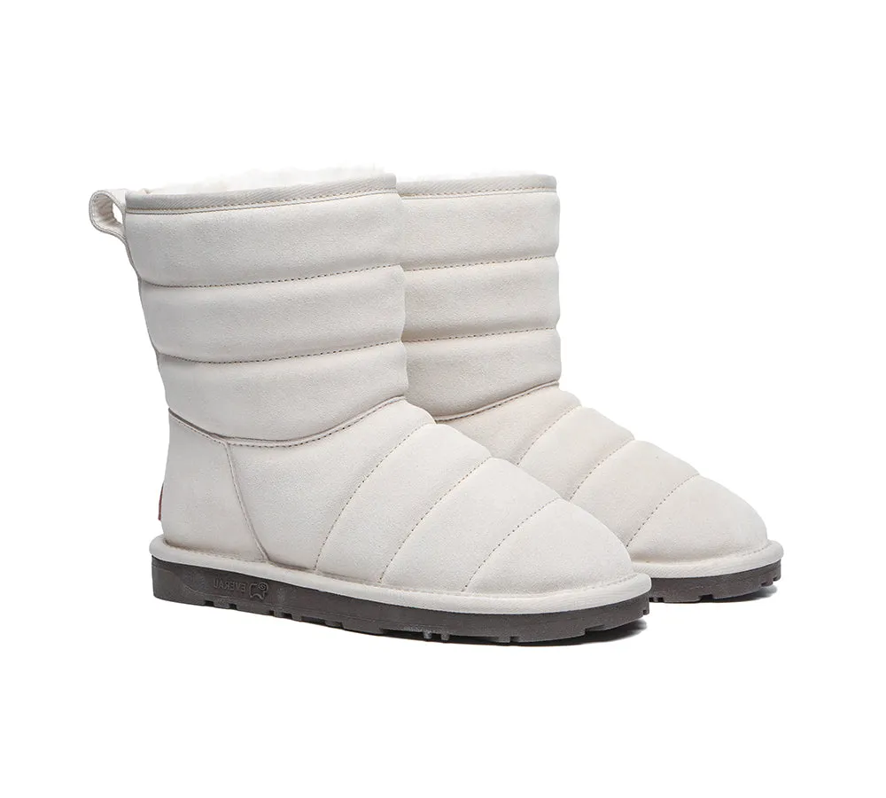 Short Sheepskin Boots Women Puffer