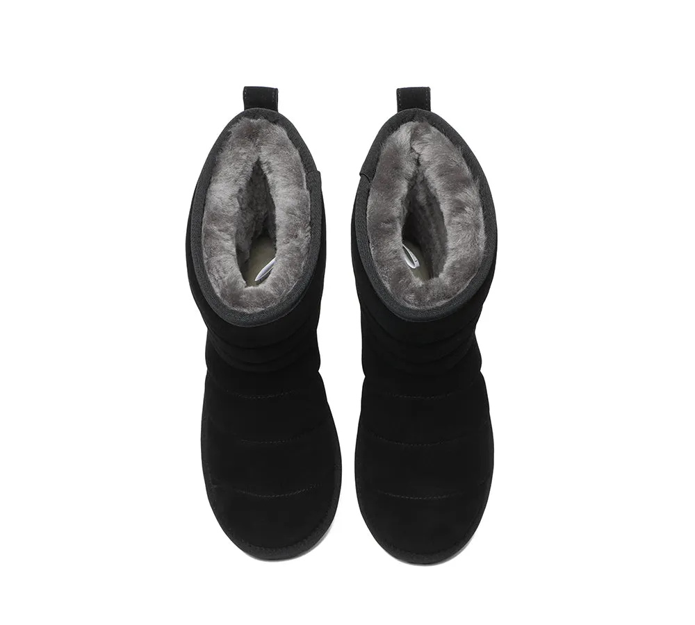 Short Sheepskin Boots Women Puffer