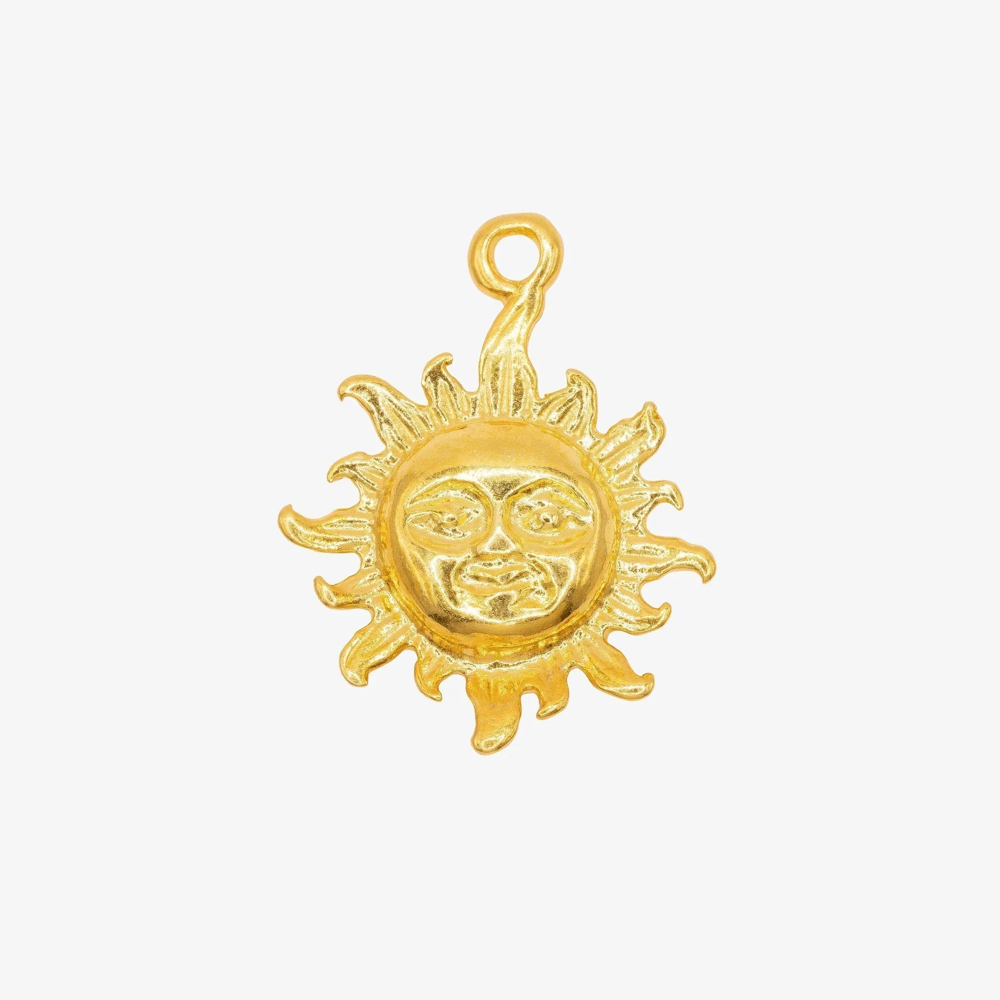 Sun Face Charm Wholesale 14K Gold, Solid 14K Gold, G159