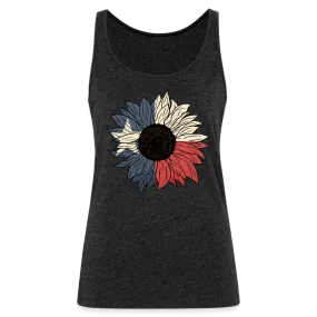 Texas Sunflower Bloom: Premium Women's Tank Top with Flag-Inspired Petals