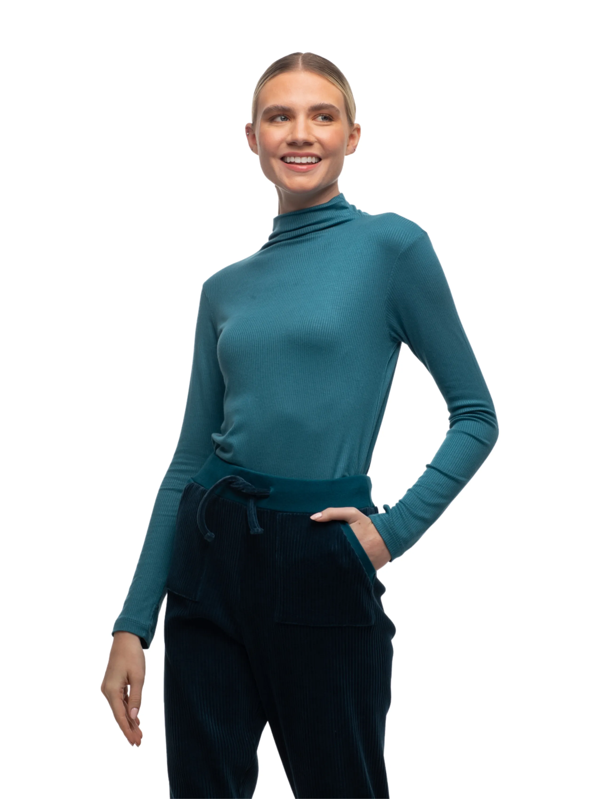 The Ludlow Long Sleeve - Eco CHIC Mock Neck Top - Final Sale