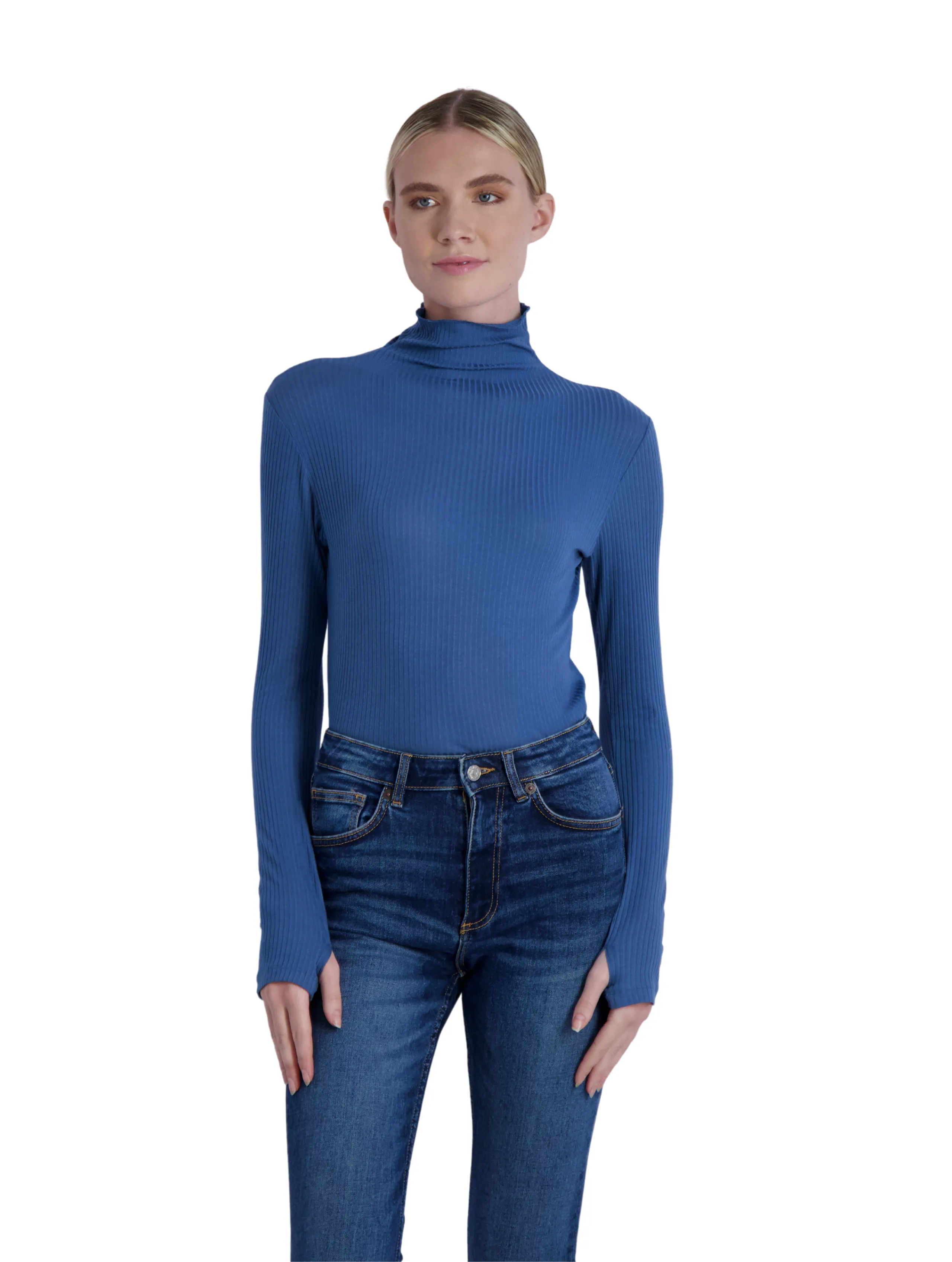 The Ludlow Long Sleeve - Eco CHIC Mock Neck Top - Final Sale