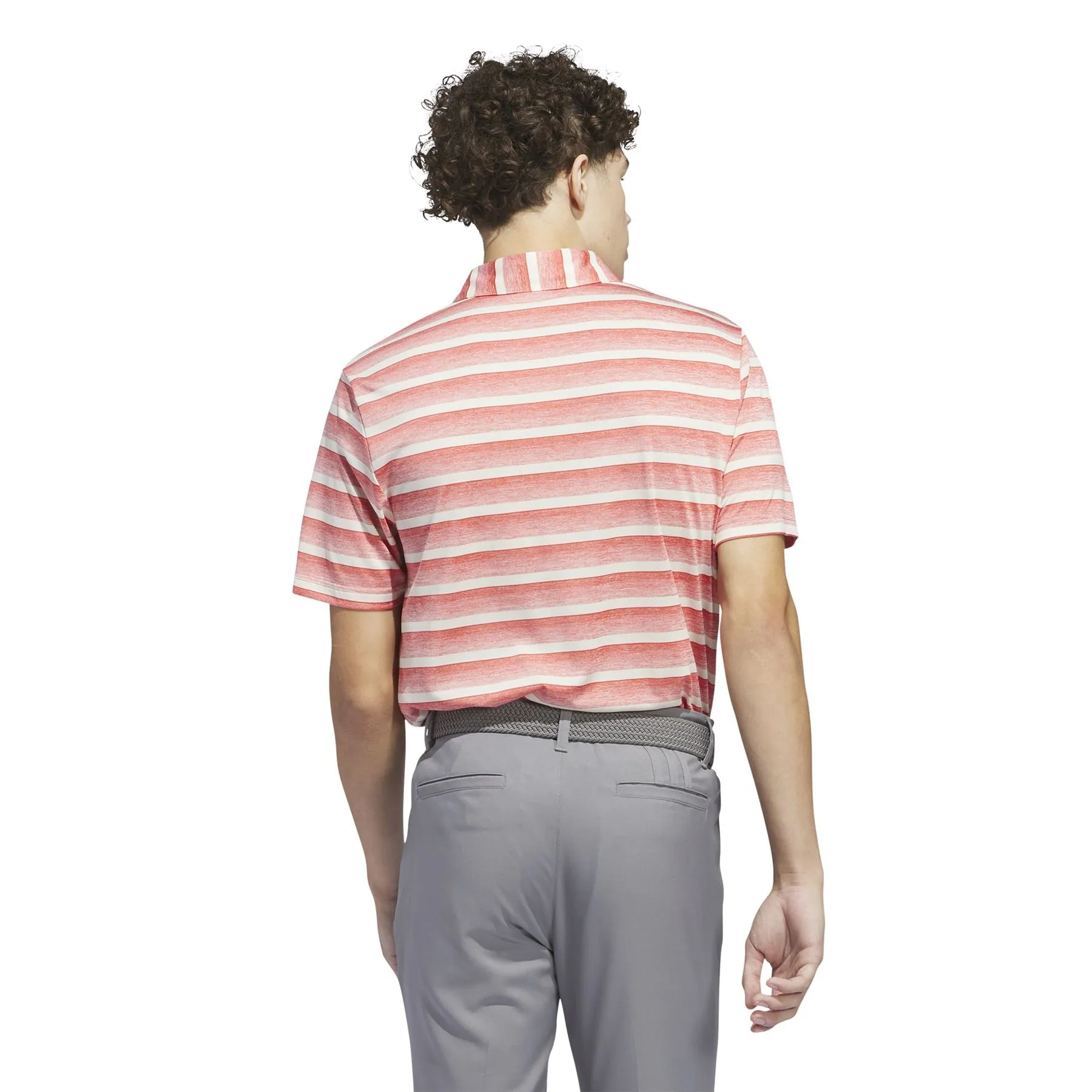 Two-Colour Stripe Regular Fit Pique Polo Pink/White - SS24