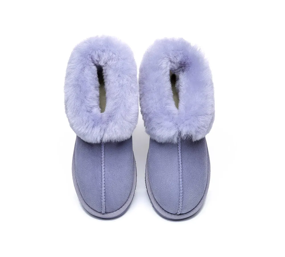 UGG Slippers Sheepskin Wool Collar Ankle Booties Mallow