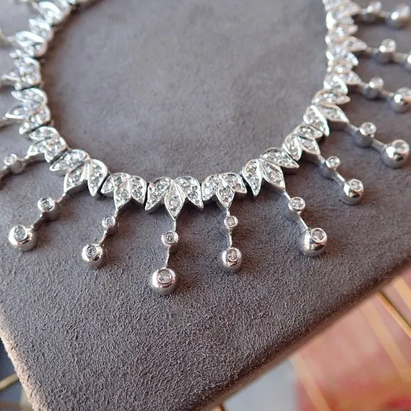 Vintage Diamond Fringe Necklace