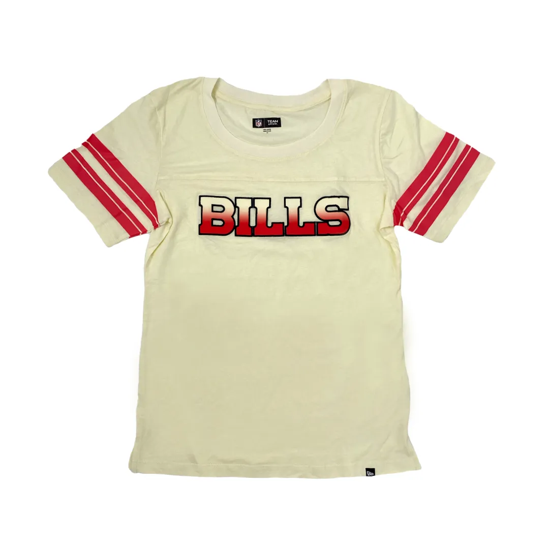 Women's New Era Buffalo Bills Cream and Red Ombre Short Sleeve Tee