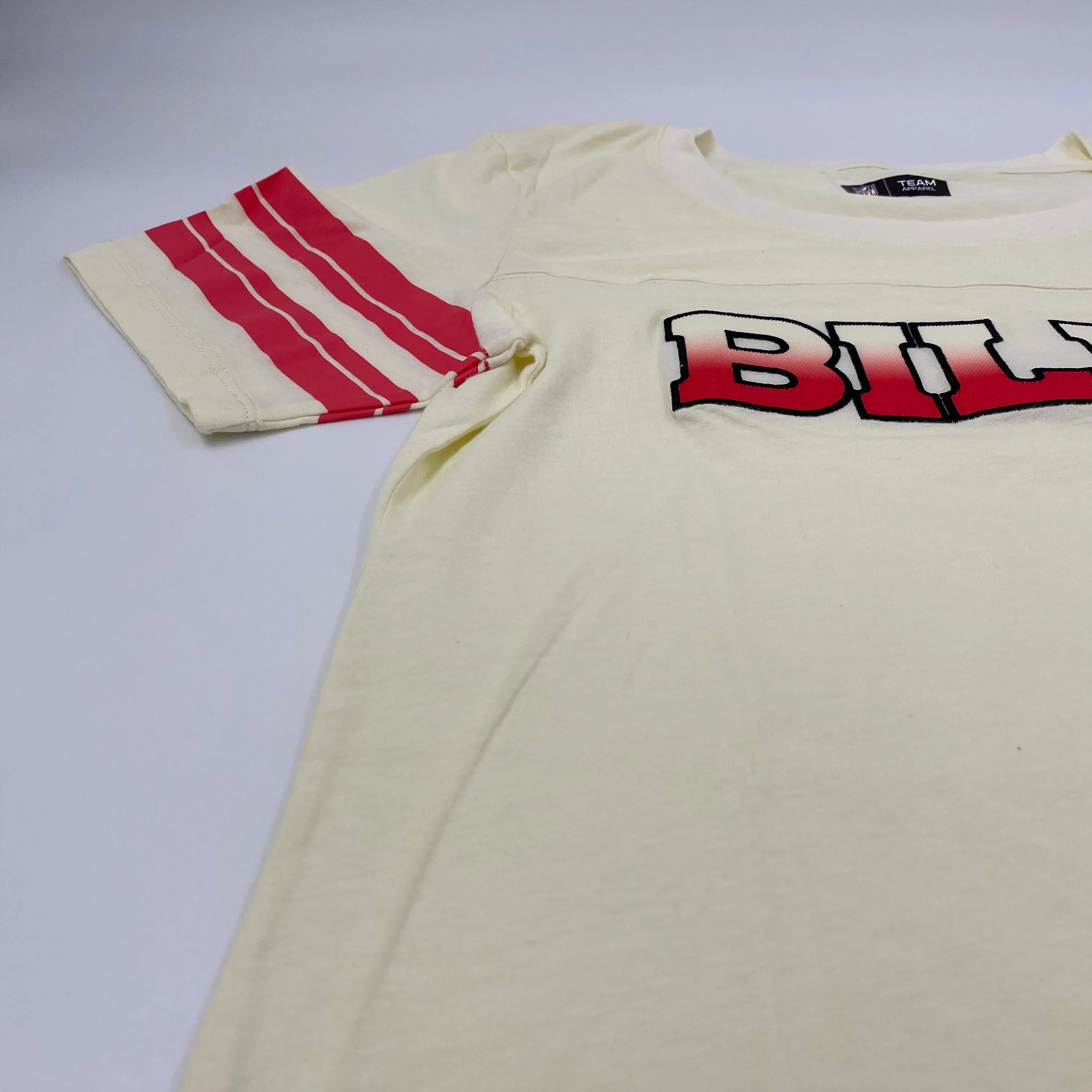 Women's New Era Buffalo Bills Cream and Red Ombre Short Sleeve Tee